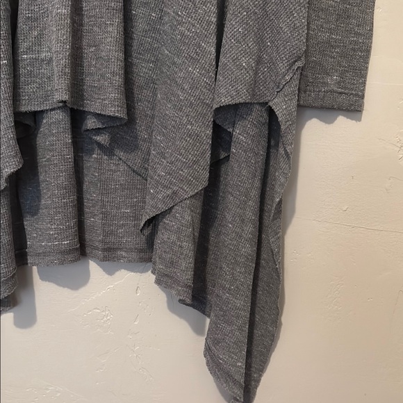 Free People Charcoal Knit Top with Asymmetrical Lines Small - Picture 4 of 7